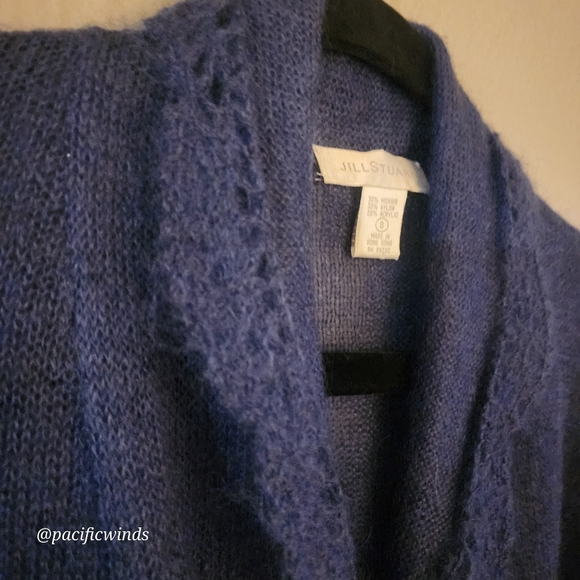 MOHAIR JILL STUART WRAP SWEATER BLUE SMALL c - Picture 7 of 8